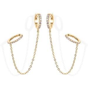 Pavoi Gold Chain Hoop Earrings